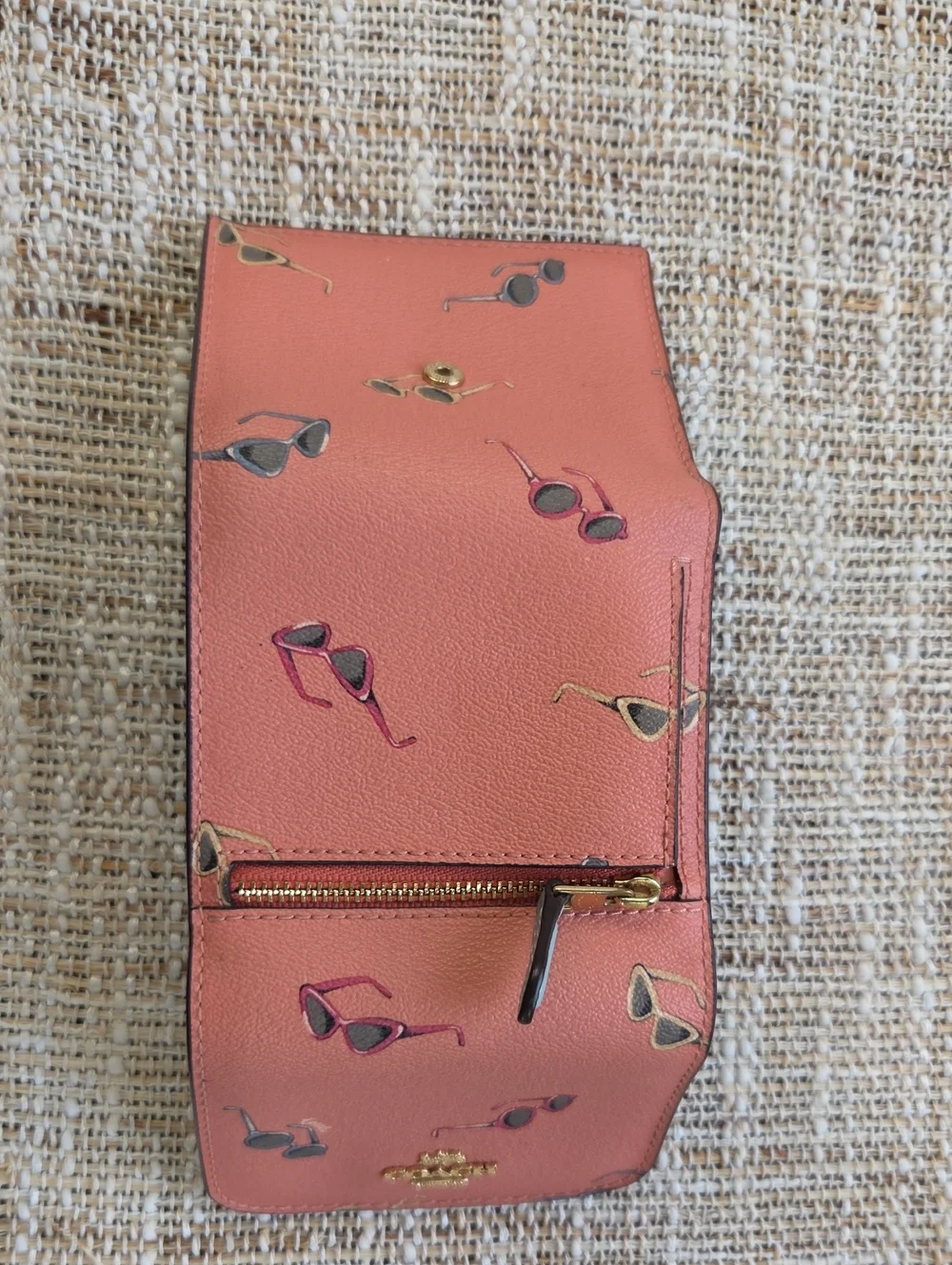 Coach Coral Sunglass Pattern Wallet